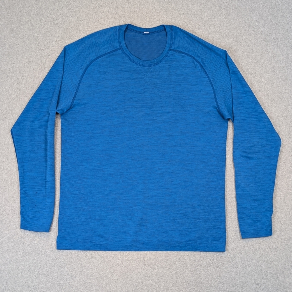 Lululemon Metal Vent Tech Long Sleeve Men's XL Blue Performance *FLAWS*